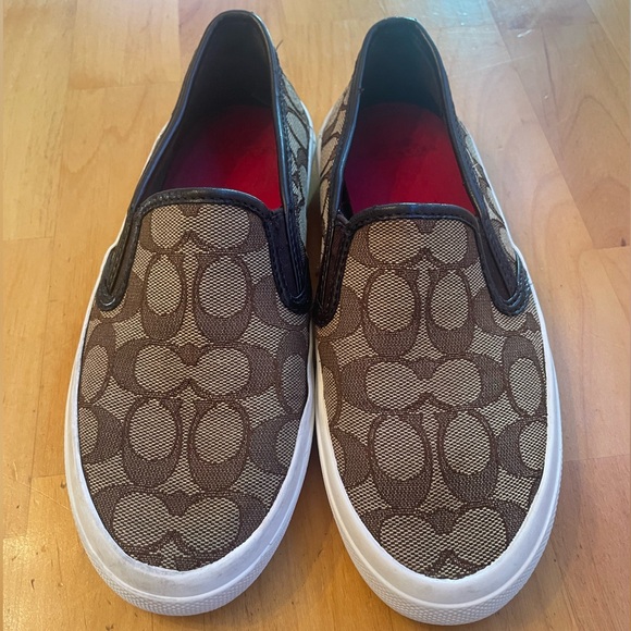 Coach Shoes - Coach Logo Chrissy Slip On Tennis Shoes Brown Women’s 6